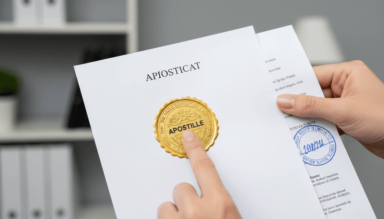 Apostille certificate showing international document authentication